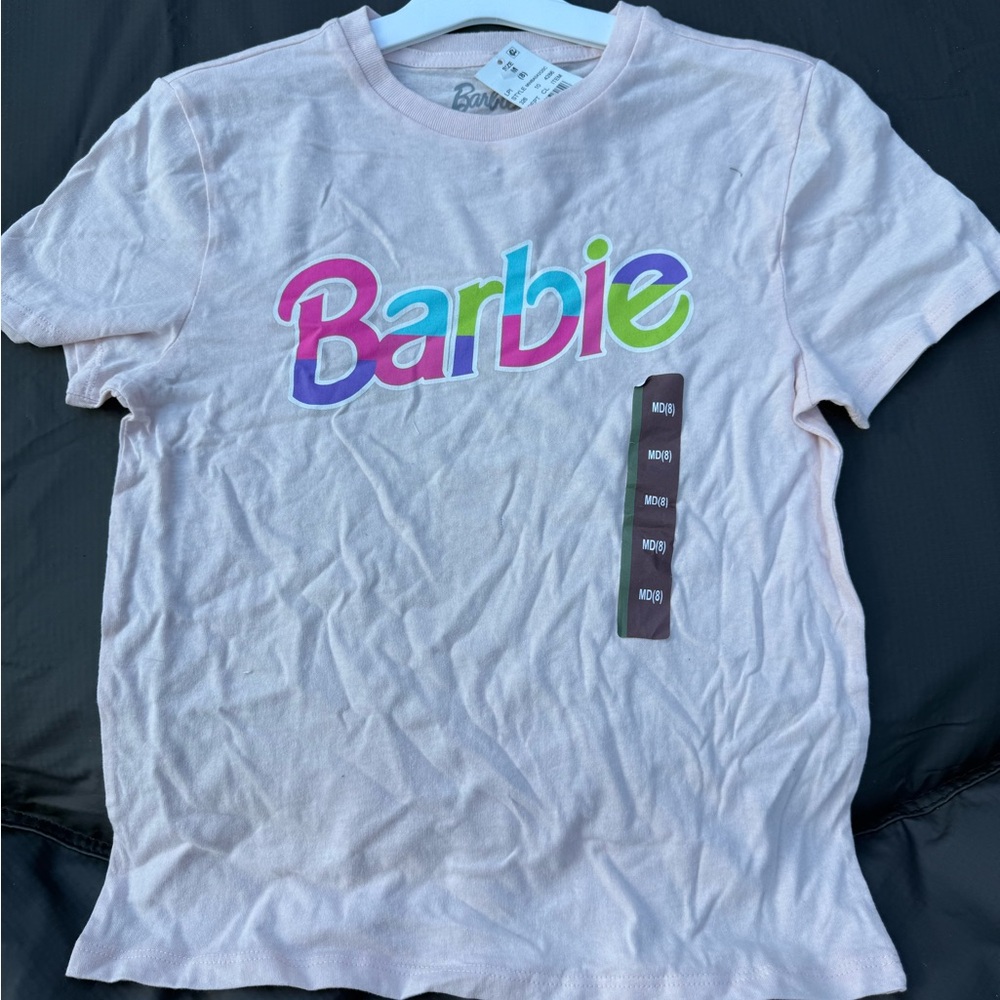 Barbie Kids T-Shirt - Multicolor Logo on Light Pink